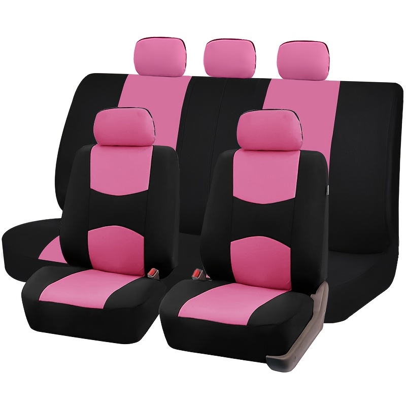 Set Coprisedili Auto Rosa Donne Compatibili Airbag Set 9 Pz