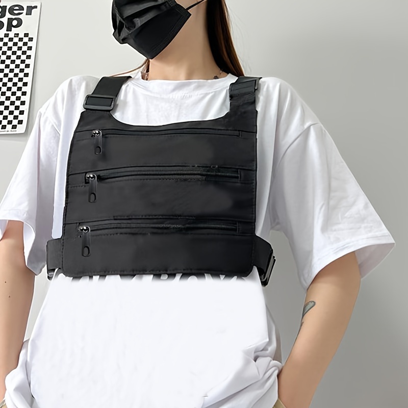 

Unisex Casual Sports Multifunctional Outdoor Chest Rig Bag With Adjustable Strap, Random Zipper Direction Bum Bag Fanny Pack