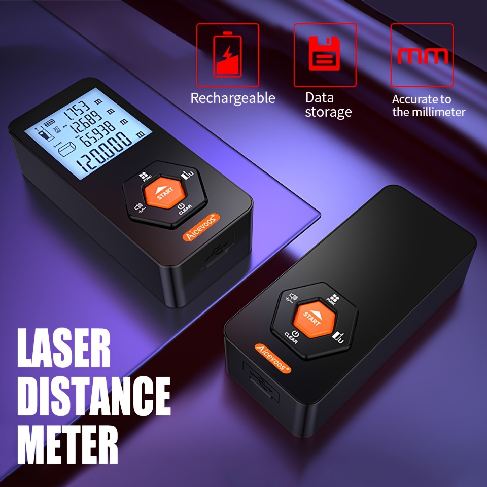 

Aicevoos Rechargeable Digital Laser Rangefinder 50m 70m 100m 120m Laser Distance Meter Laser Tape Measure Roulette