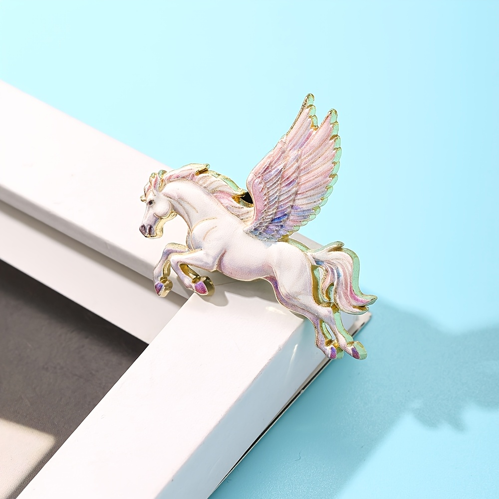 White Horse Enamel Brooch Pin, Decorative Badge