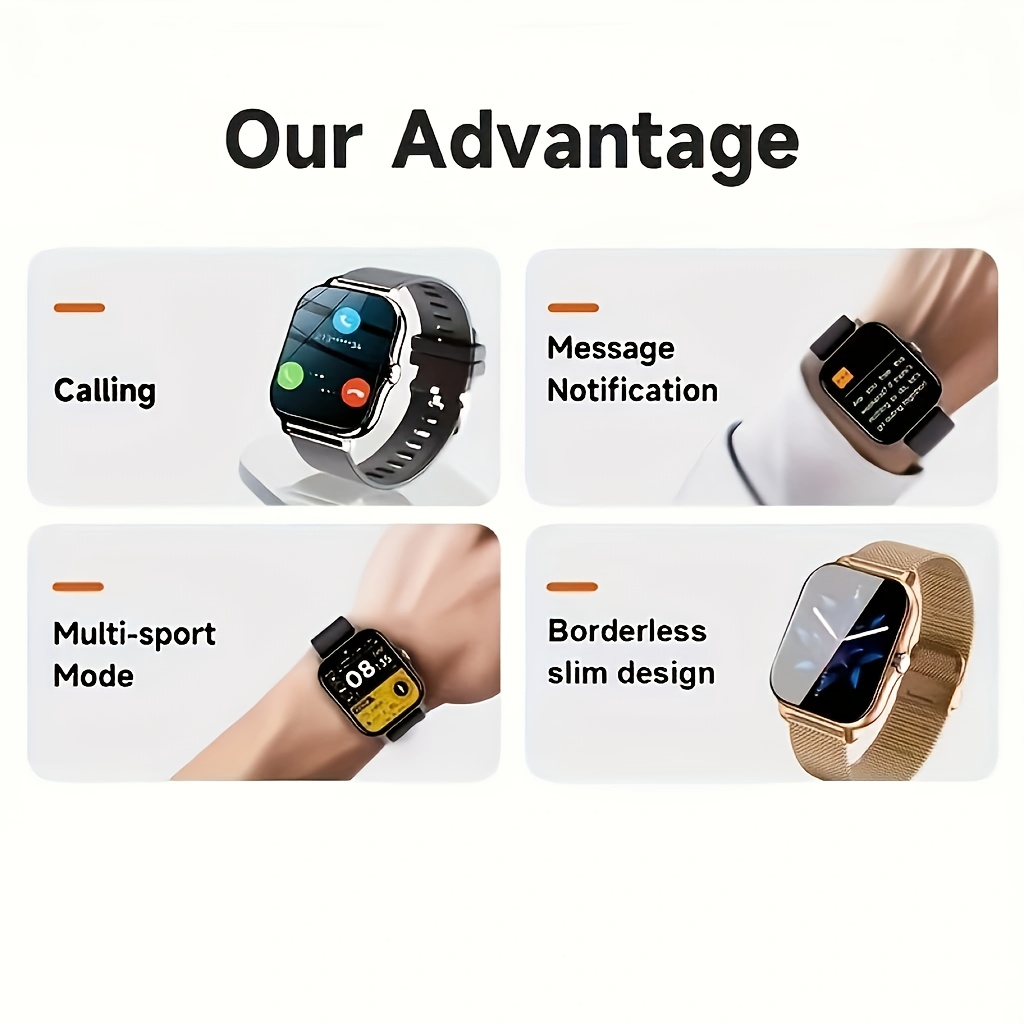 1pc relógio inteligente, carregamento usb, tela sensível ao , design , conectável ao celular, múltiplos , e receber chamadas, para dia namorados, dia pais, presente para festas das mães 5