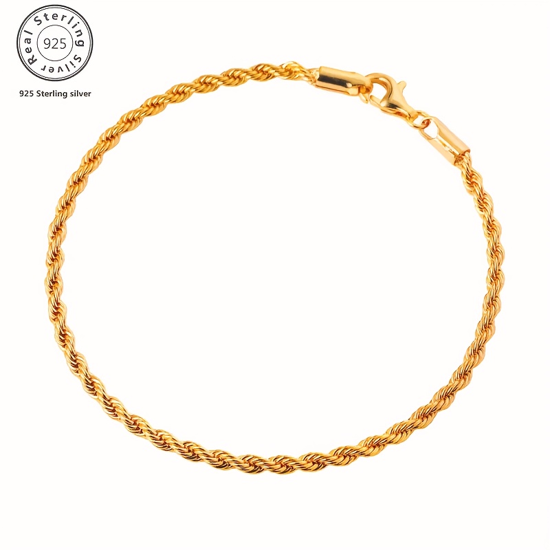 925 Sterling Silver Fashionable Twisted Chain Bracelet Suitable For Daily Wear Couple's Perfect Valentine's Day Or Birthday Gift With An Elegant Gift Box