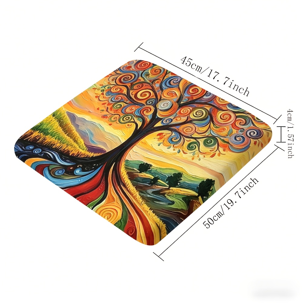 1pc Spiral Flower Tree Pattern Courtyard Chair Seat Cushion, Indoor And Outdoor Seat Cushions, Back Cushions, Size 19.7*17.7*1.57inch, Suitable for Garden Chairs, Office Chairs And Floor Seats. Soft And Comfortable