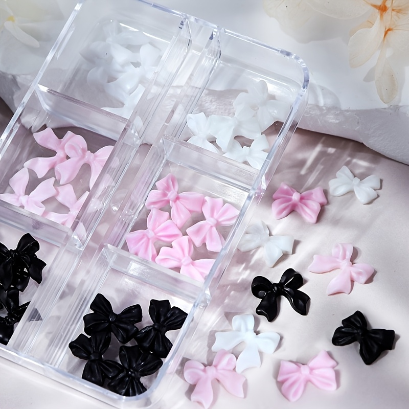 30pcs Colorful Bow Nail Charms Set for DIY Manicure