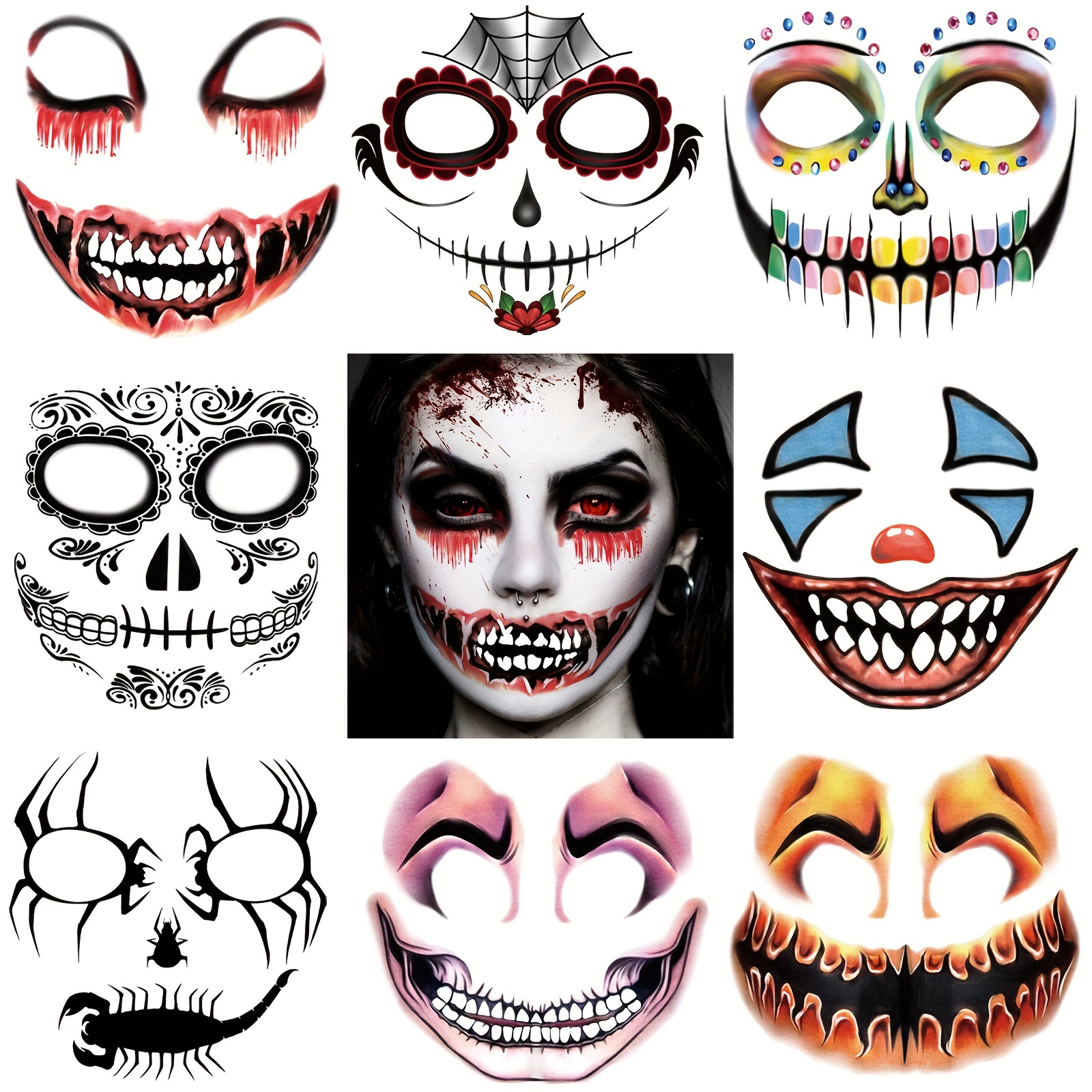 

Day Of The Stickers: Halloween Tattoos For And Men - Stickers For Parties And Favors