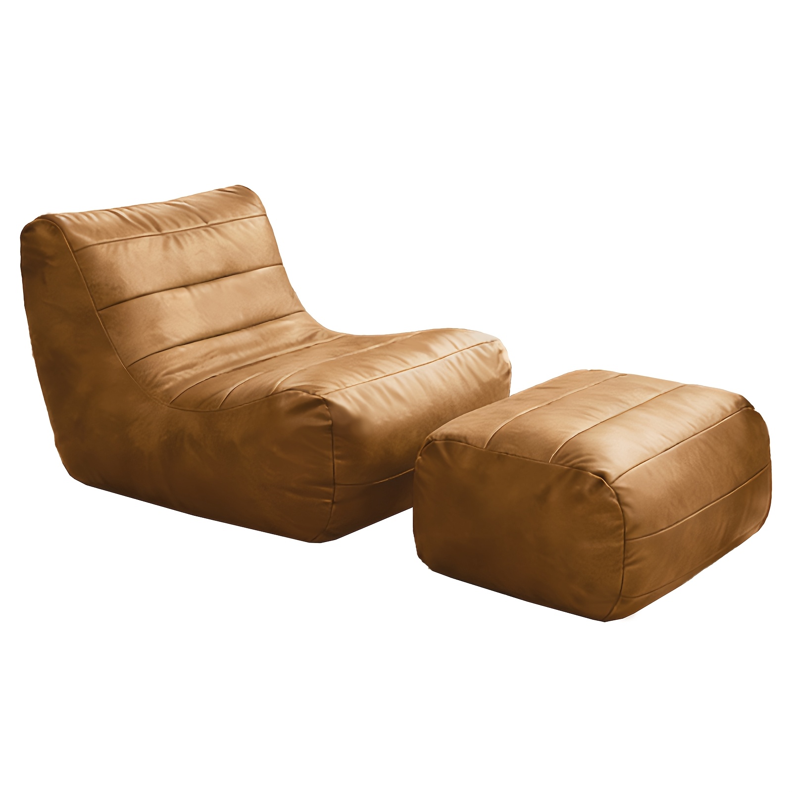 Image of Soft Bean Bag Chair With Footstool, Ergonomic High-back Lazy Sofa, Comfortable Lazy Sofa, Durable Leisure Seat, Stylish Floor Sofa, Is An For Home Office And Relaxation