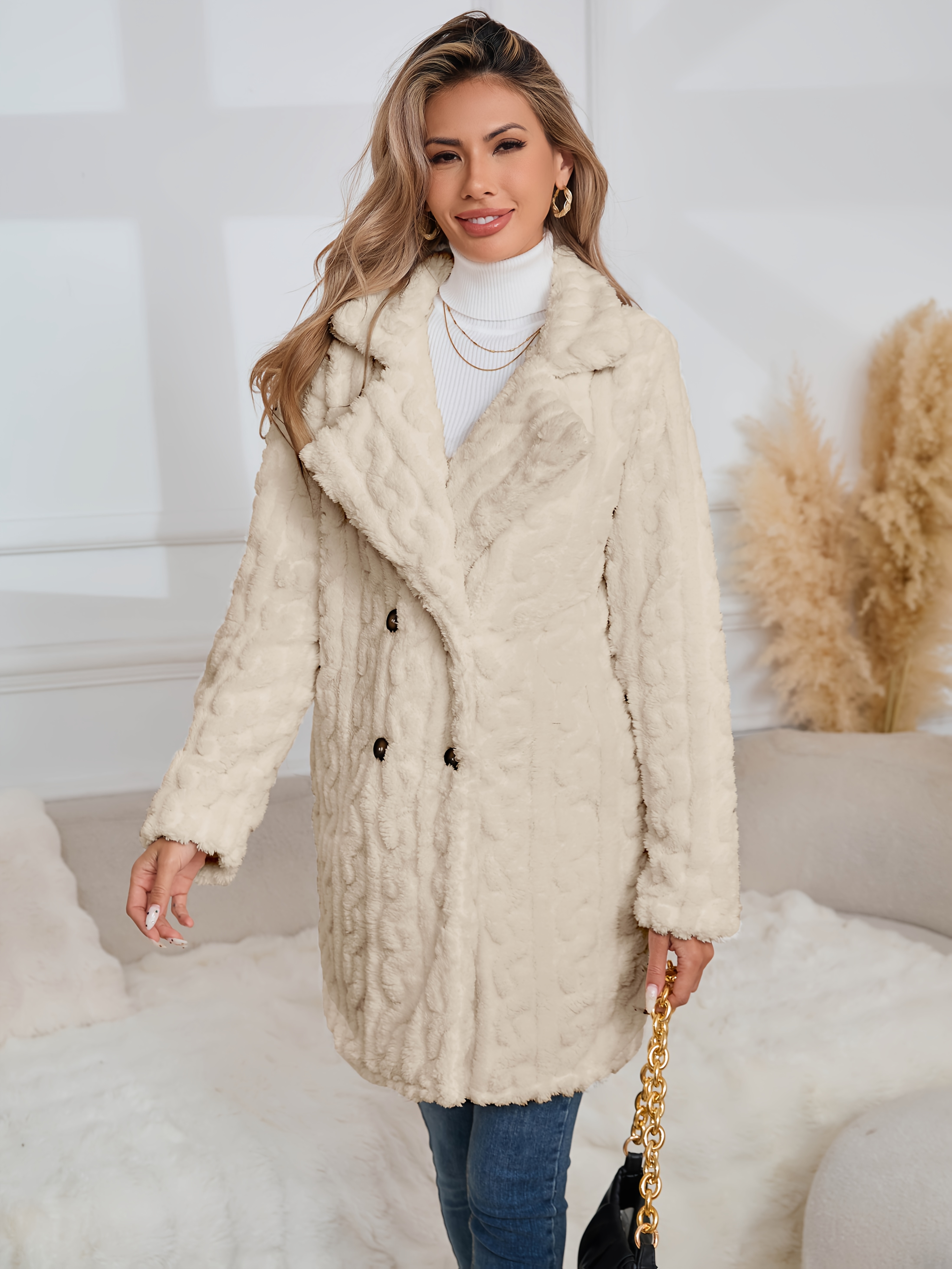 manteau d'hiver décontracté manteau en fausse fourrure Temu Morocco