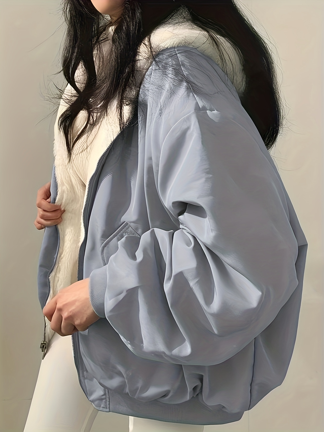 kundenliebling damen dicke doppelseitige tragejacke lockerer