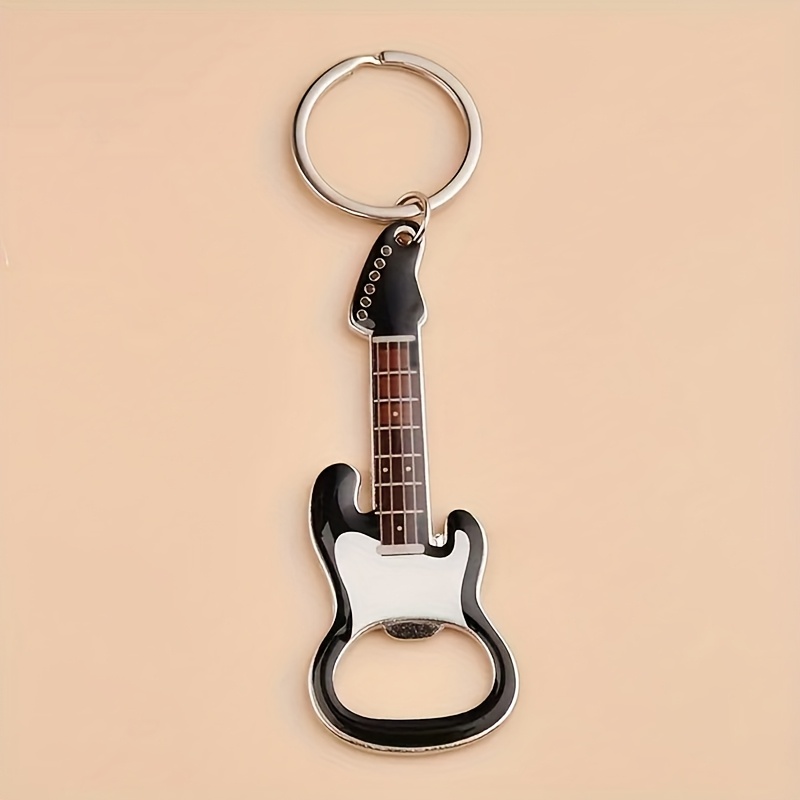 Image of 1pc Of A Guitar-themed Metal Keychain – A Fashionable Multi-tool Key Ring, Sturdy And An Ideal Casual Present For Music Lovers