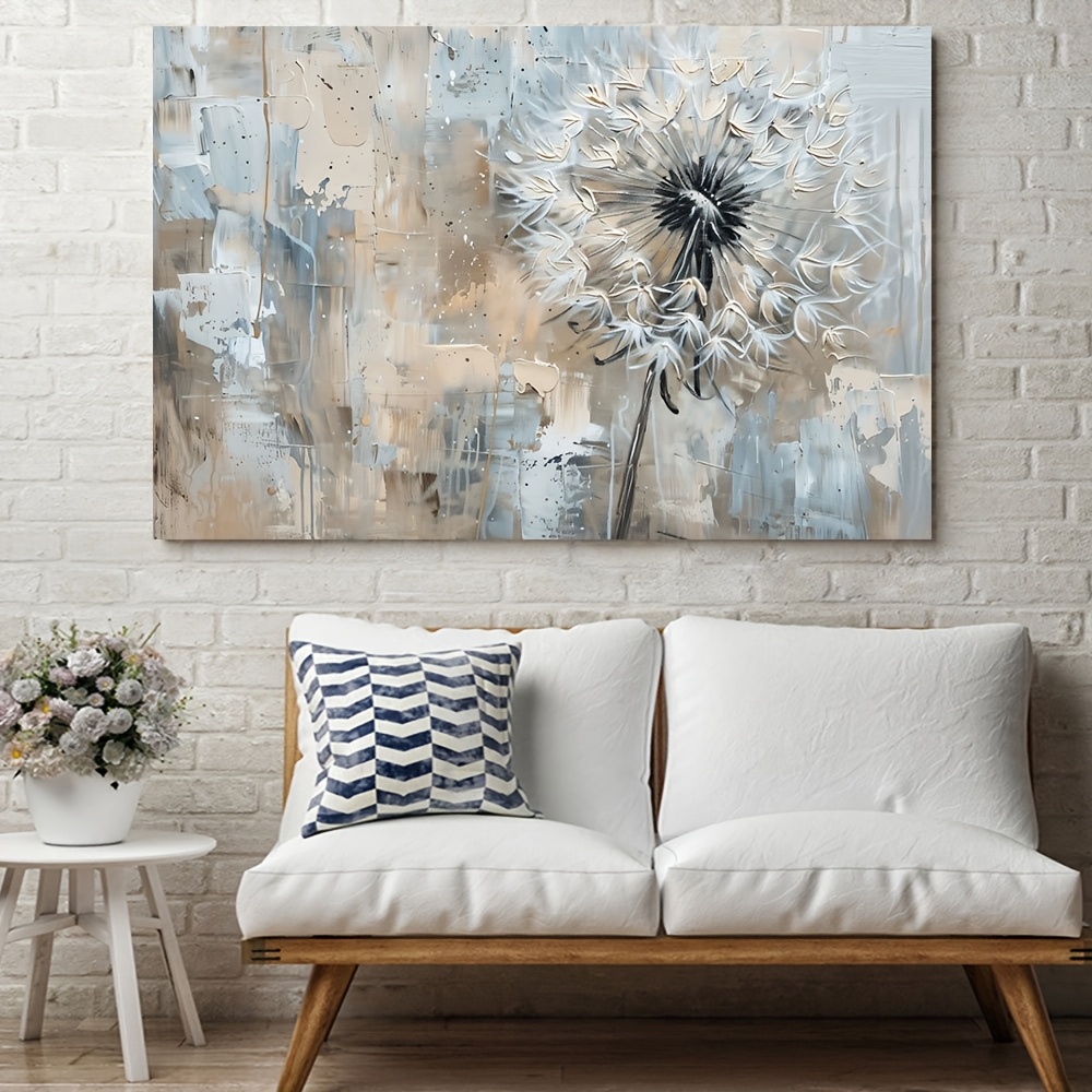 

Modern Abstract Dandelion Canvas Art, 31.4x47.24in - Retro Minimalist Wall Decor For Living Room, Bedroom, Or Hallway