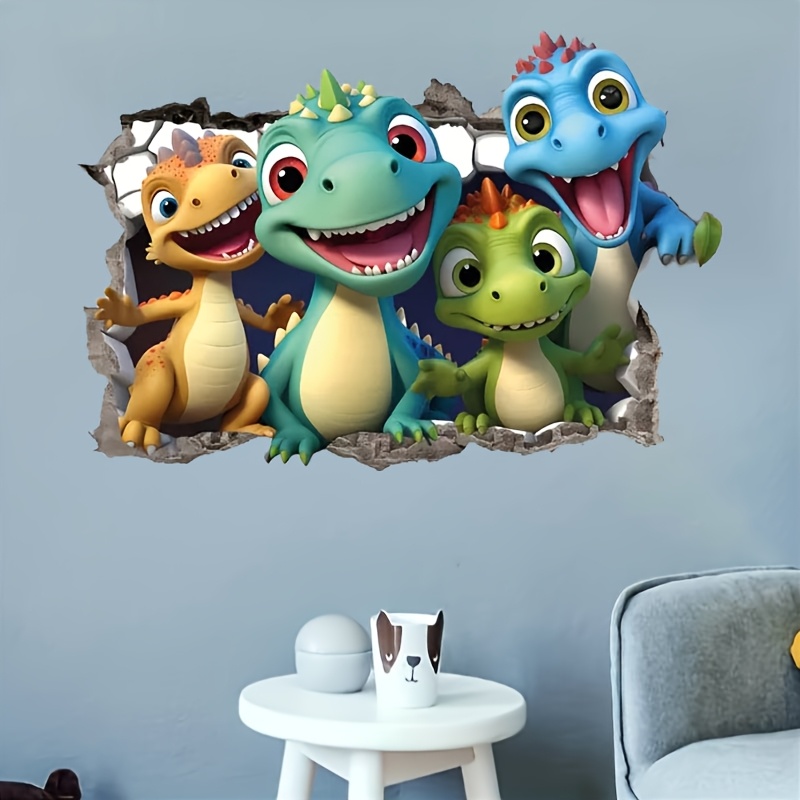 3d cute dinosaur wall stickers dinosaur large wall stickers 3d   decor for bedroom game room vinyl removable