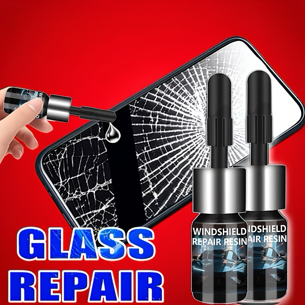 TEMU Glass Repair Kit, For Phone Screen - Quick Drying Crack Filler For Car Windshield, Tablet, Watch, Camera Lens, Glass Door - Diy Scratch Remover