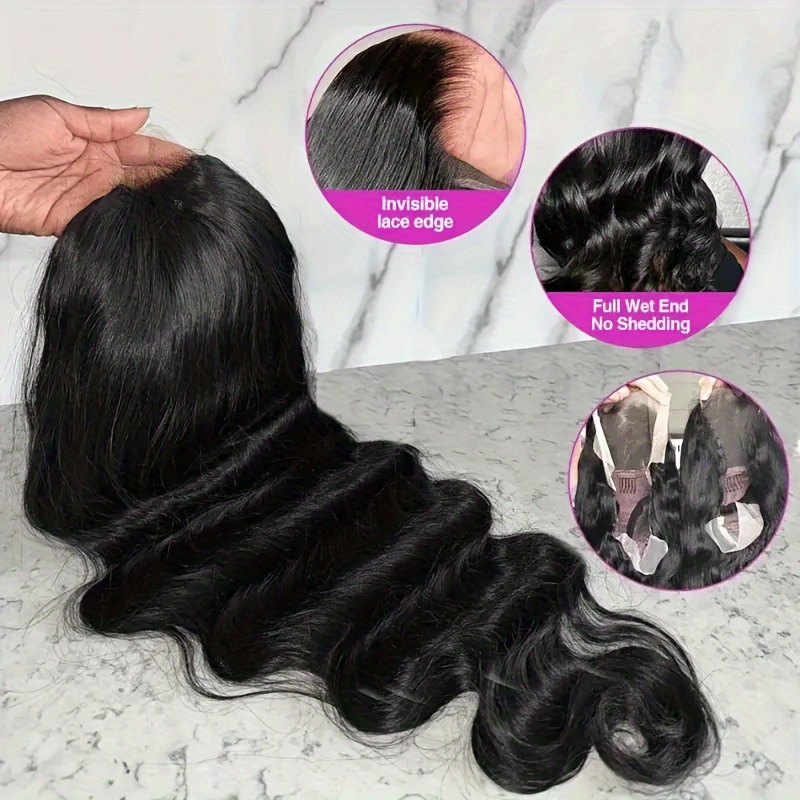 TEMU 13x6 Body Wave Lace Front Wigs Human Hair Pre Hd Transparent Lace Frontal Wigs Human Hair 205% Density Glueless Wigs Human Hair With Baby Hair For Women