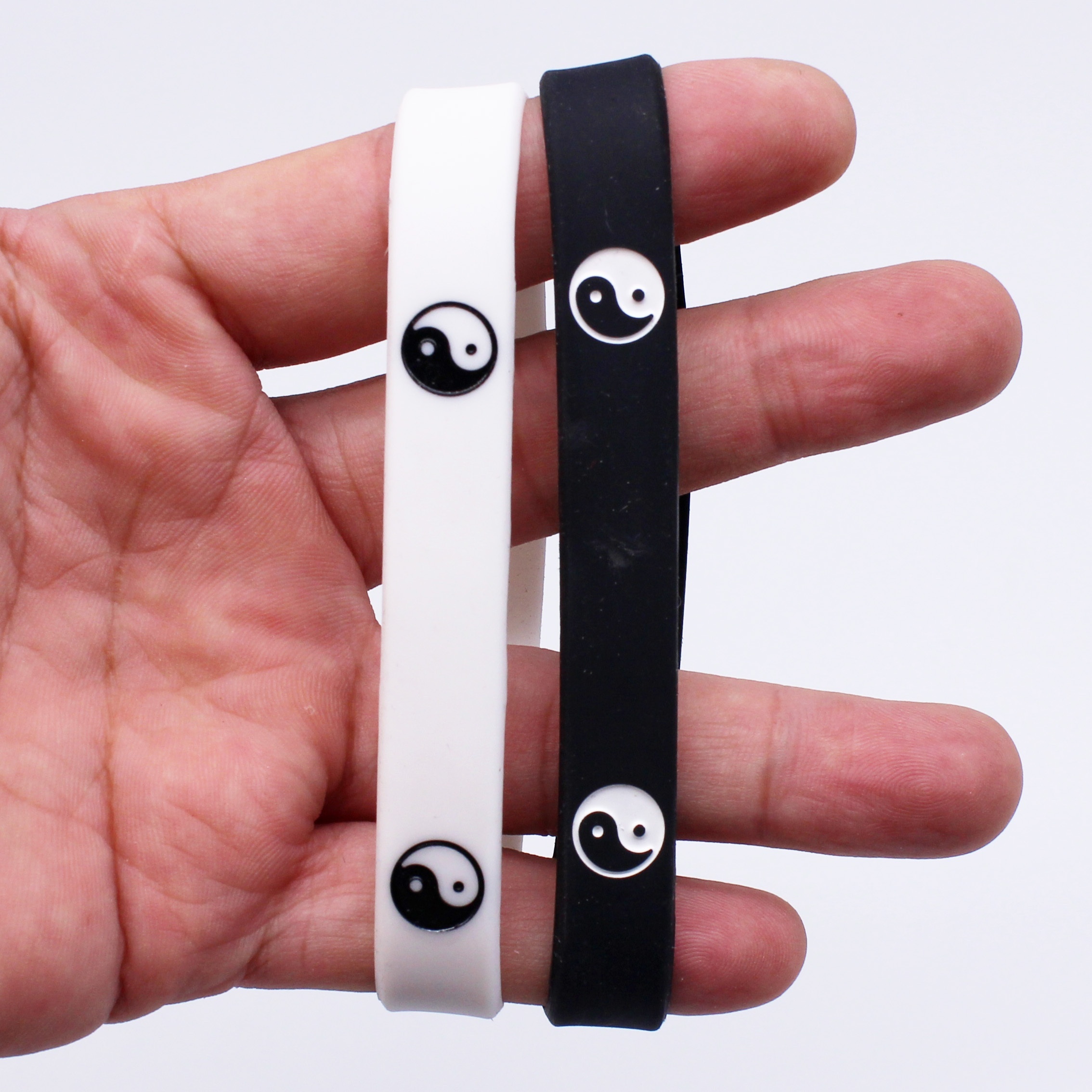 4pc Yin Yang Pattern Silicone Wristbands, Durable Accessories