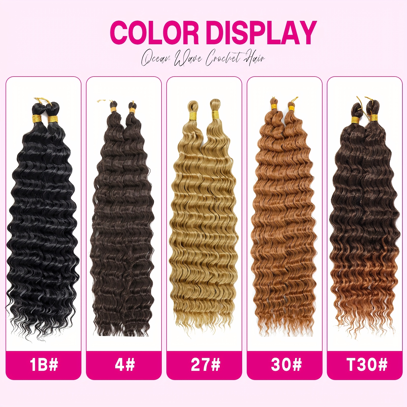 3pcs 18 inch deep wave crochet braids hair extensions knotless synthetic curly hair for boho braids dreadlocks twists clip in or sew in volume length for women daily wear boho curls Product details 7