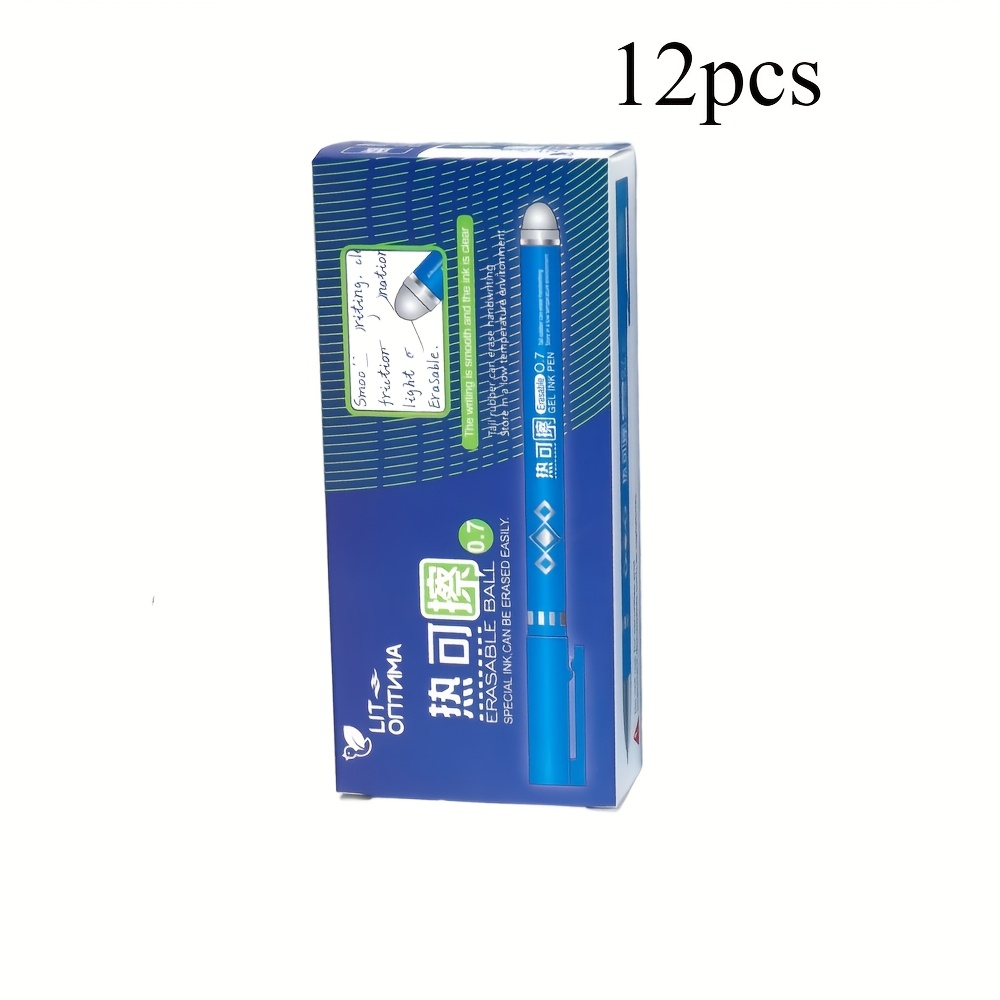 Image of 3/6/12-pack Set Of Red/green/blue/black 4-color High-capacity Era,able Gel Pen,,0.7mm Hot-era,able Writing Pen,,e,, For Student,&apo,;back-to-school
