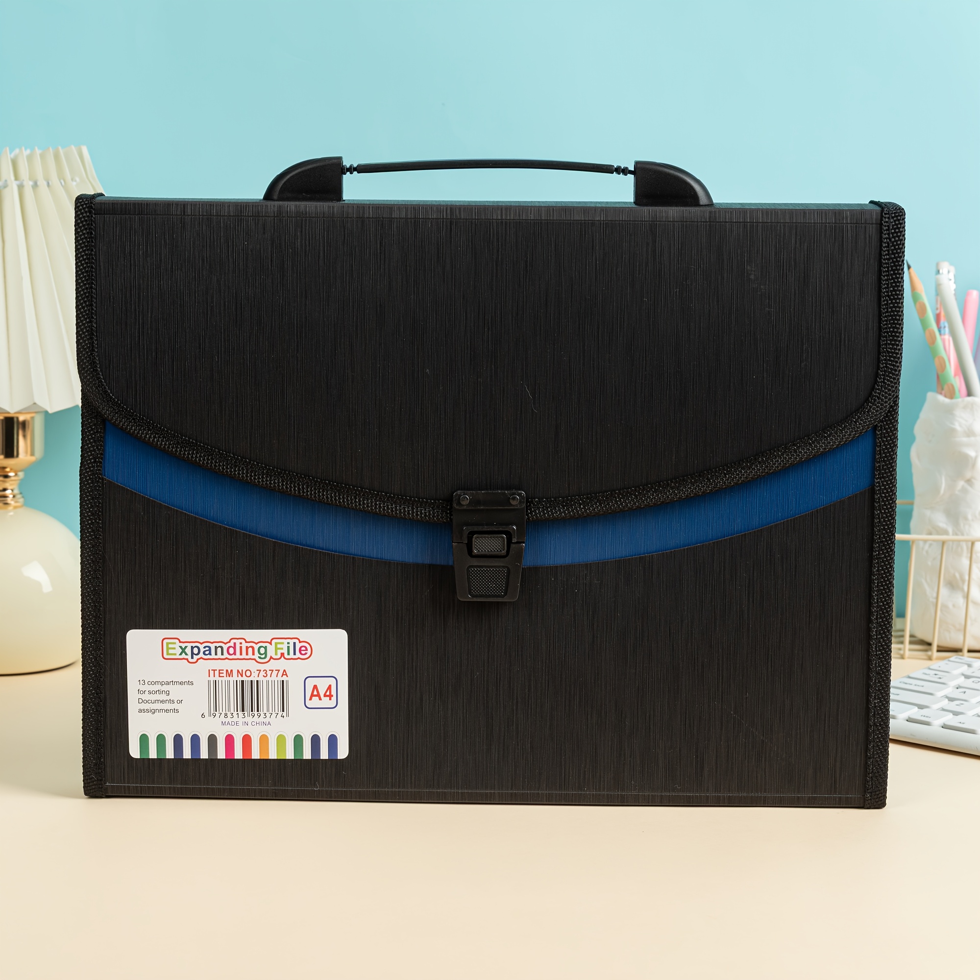 TEMU 1pc 13-pocket Accordion Folder, Large Capacity A4 Document Organizer, Classification File Folder, Student Stationery Office Supply Organizer,
