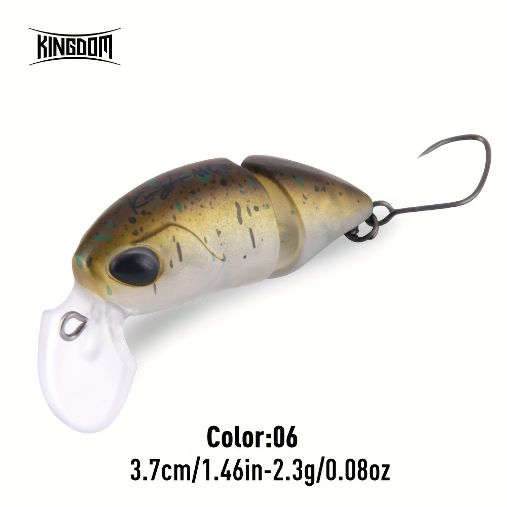 TEMU Leurre Micro Minnow KINGDOM à Deux Sections 2,3g Flottant à Longue Portée, Spécialisé pour la Truite et , Action de Nage en S + Perles Crécelle