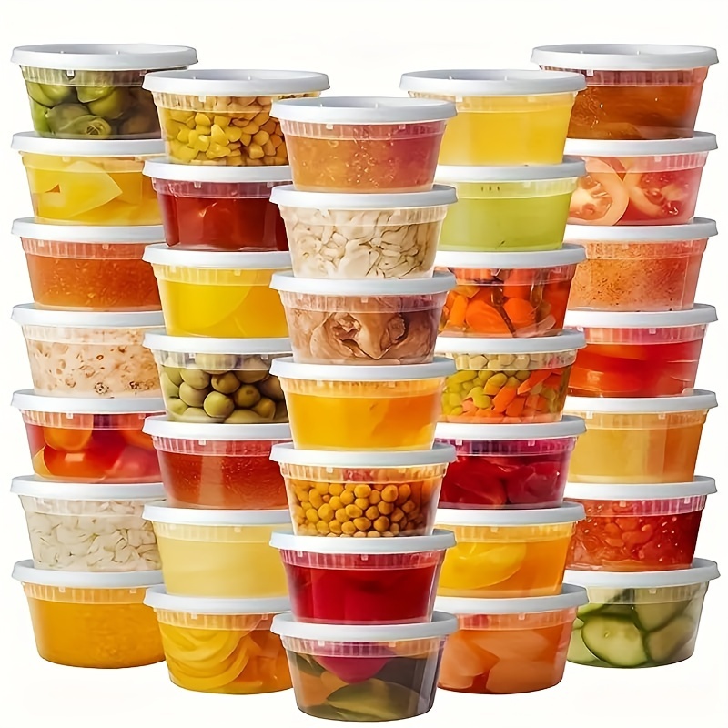 

Airtight Plastic Food Containers With - 8oz & 16oz, Freezer/microwave Safe, & Meal Prep Storage