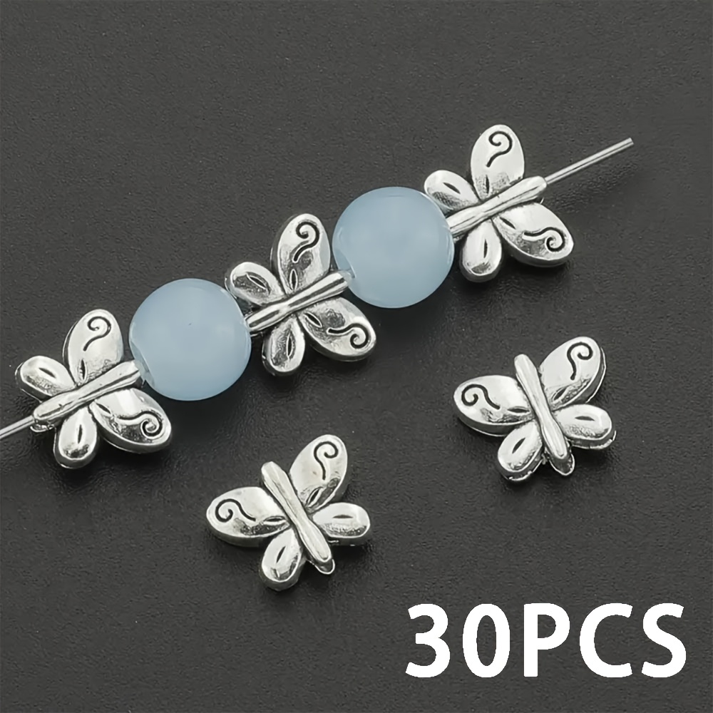 TEMU 30 perles de papillon, idéales pour la création de bijoux DIY, bracelets, , boucles d'oreilles et accessoires de porte-clés