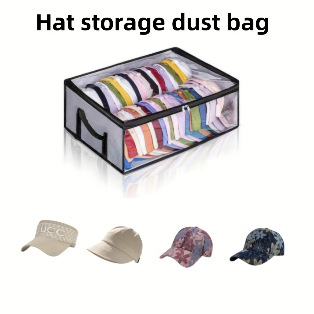 

1pc/2pc Large Capacity Hat Storage Bag, Protective Dust Bag For Caps, Shoes & Clothes, Multifunctional With Handle