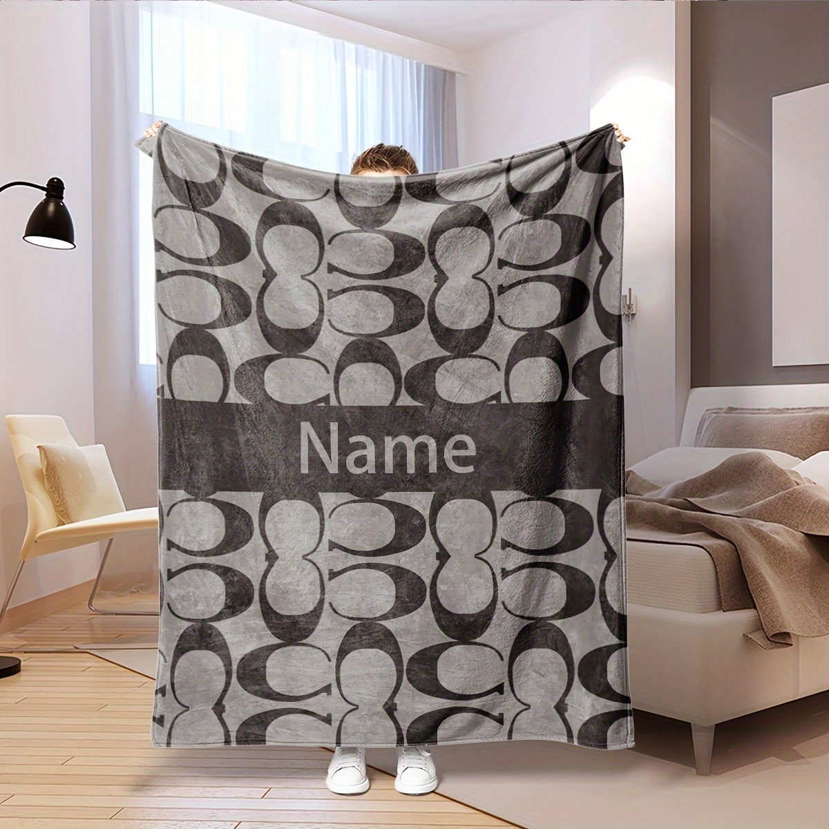 

Flannel Throw Blanket - , For Couch, Bed, Travel, Office, And Camping - , , Lightweight Design With Contemporary Print Cute Blanket