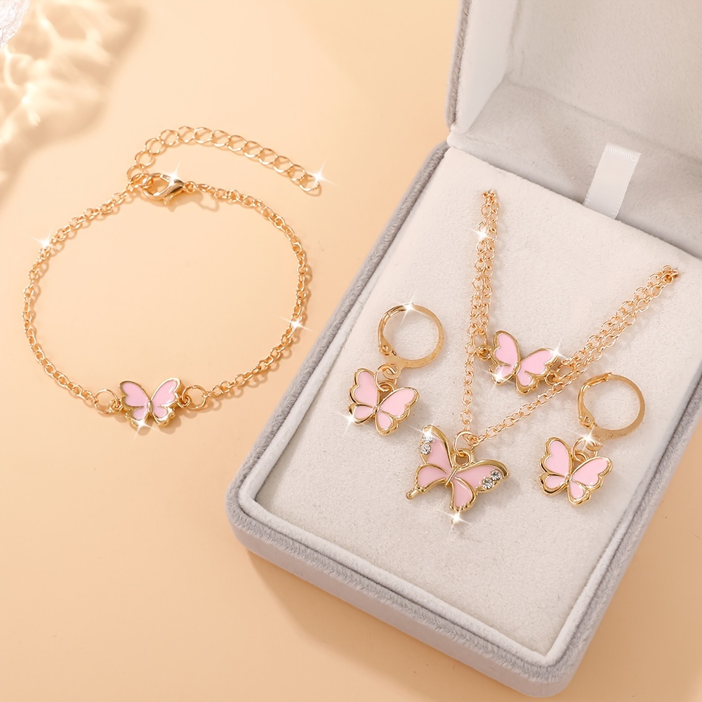 

- 4pcs Jewelry Set For Women - Double Layered Necklace, Bracelet & - For &