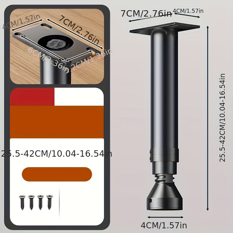 E-shop Metall Teleskop Tischbeine, Verstellbare Stützfüße, Möbelbeine Sofa Beine, Couchtisch Schrankbeine, TV Schrank Stützsäulen