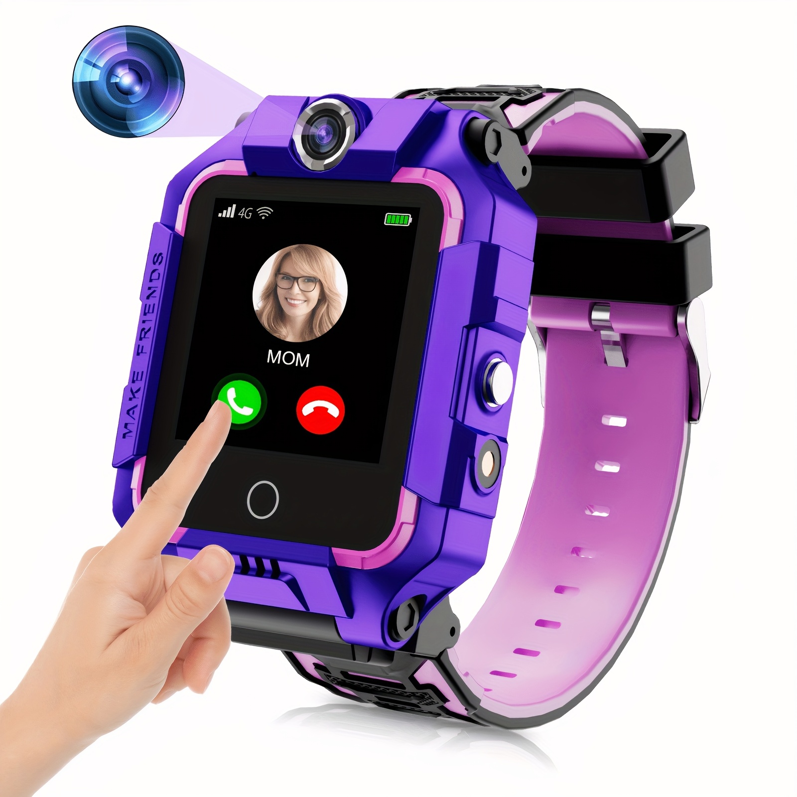 4g(lte) Electronic Smart Watch - Intelligent, 360 Degree Rotatable Display, Voice & Video Chat Capabilities, Facial Recognition, Dual Cameras, Photo & Voice Recording, Music & Video , Gps Tracking