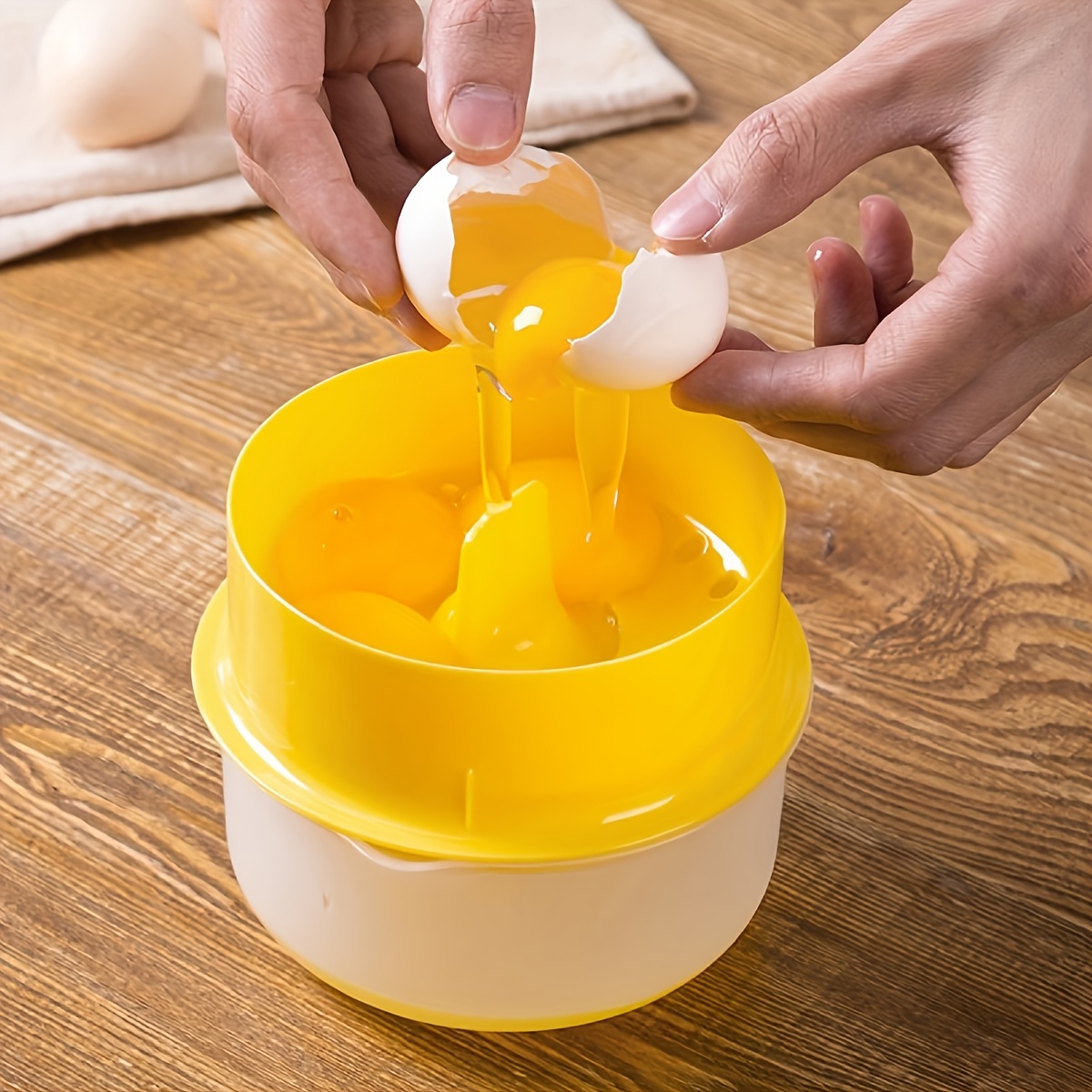 

1pc Large Capacity Egg White Separator Bowl With Drain - Storage, Baking Tool For Egg Separation, Ideal For Home, Restaurant, Use, | Portable Storage Solution | Material