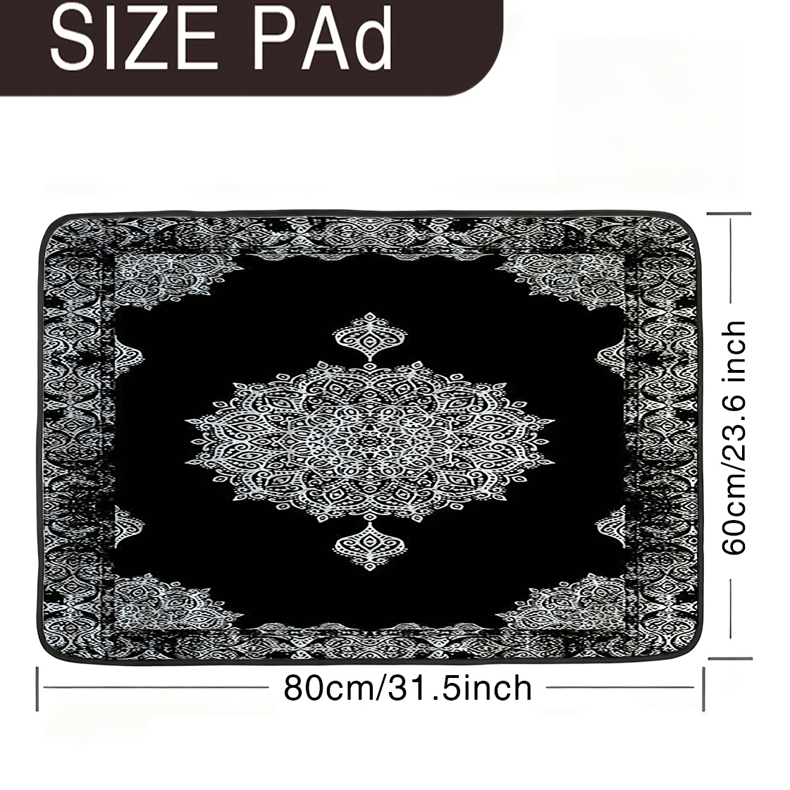 TEMU 1 tapis d'entraînement pour chien avec motif fleur mandala et de patte - Lavable et réutilisable, idéal pour l'apprentissage de la propreté, et