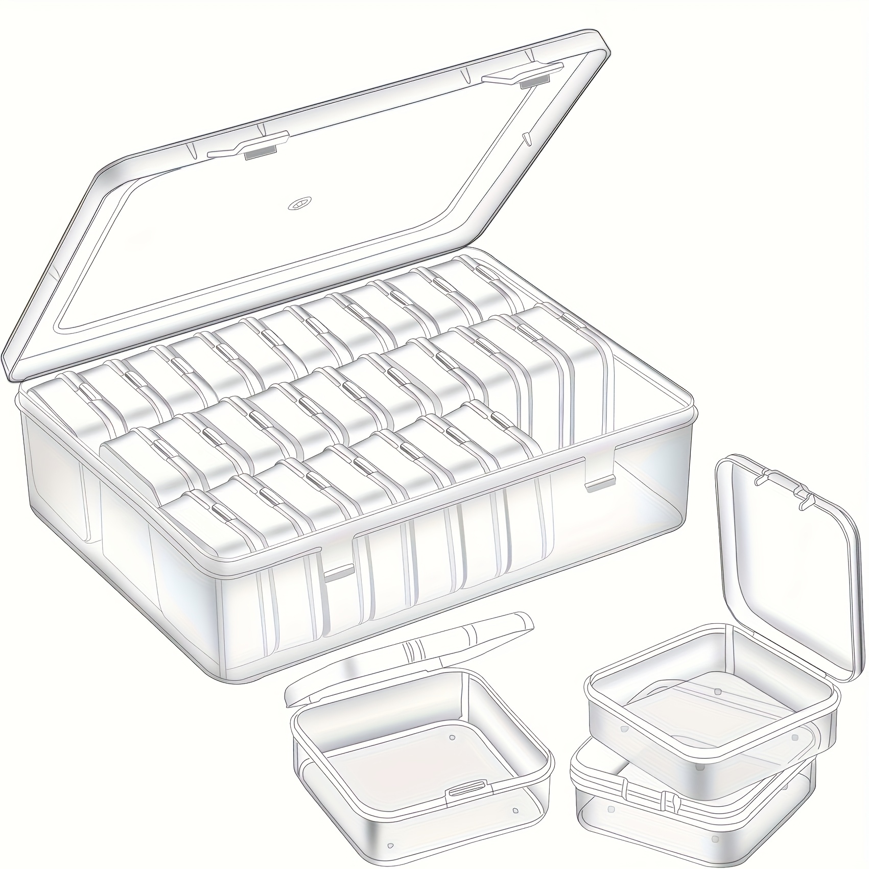 30pcs plastic bead storage box set transparent organizer for jewelry crafts and small items portable travel case with diy beading and jewelry making supplies Product details 0