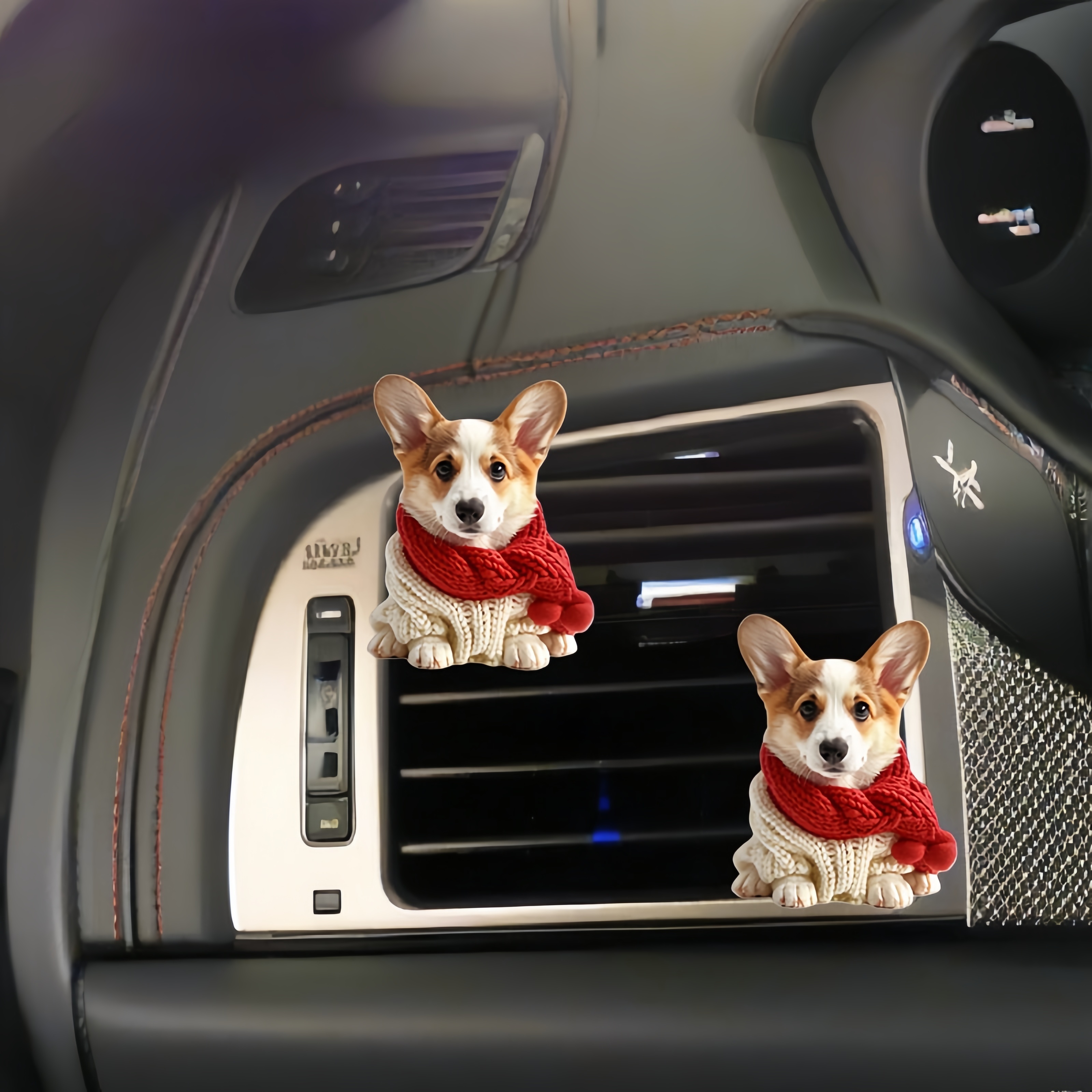 

Cute Corgi Car Vent Clip Air Freshener - Aromatherapy Scented Decor For Vehicle Interior, Includes Fragrance Tablets & Sticks