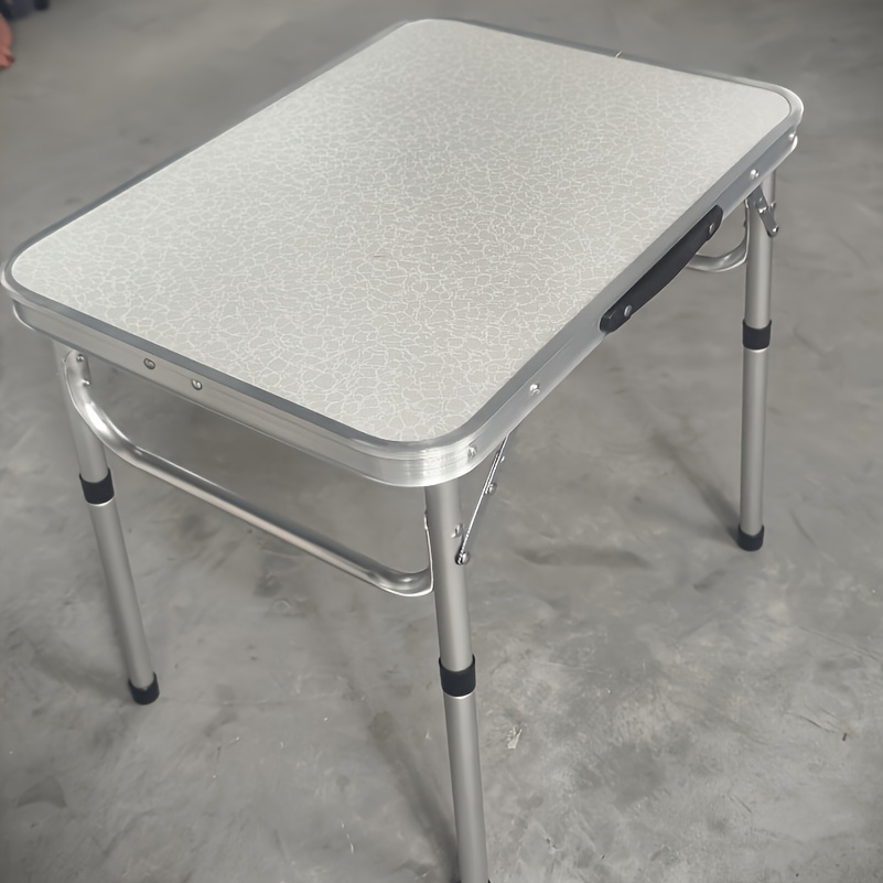 TEMU 2026 New - Adjustable Height Foldable - Portable Aluminum Alloy Camping Table, Casual Design, Perfect For Outdoor Picnics, Camping, Parties And