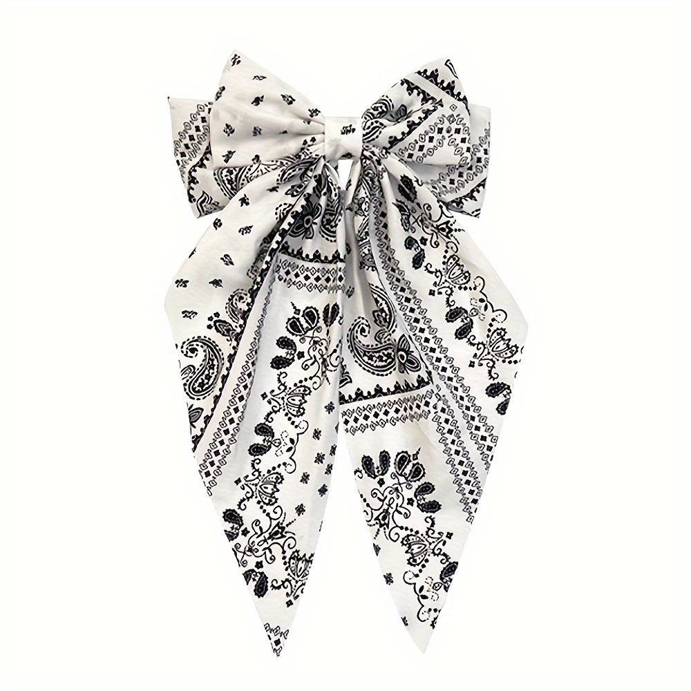 8pcs elegant minimalist bow tie hairpins set printed fabric bow hair accessories for women casual daily wear halloween festival hairpins Product details 2