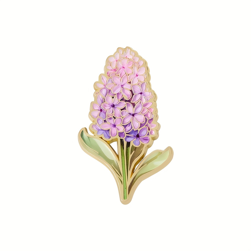 E-shop Lavendelblüten Emaille Pin - Blumenmuster - Reversbrosche im Blumenmuster für & Kleidung, stilvolles Modeaccessoire, Unisex Alltags Schmuck