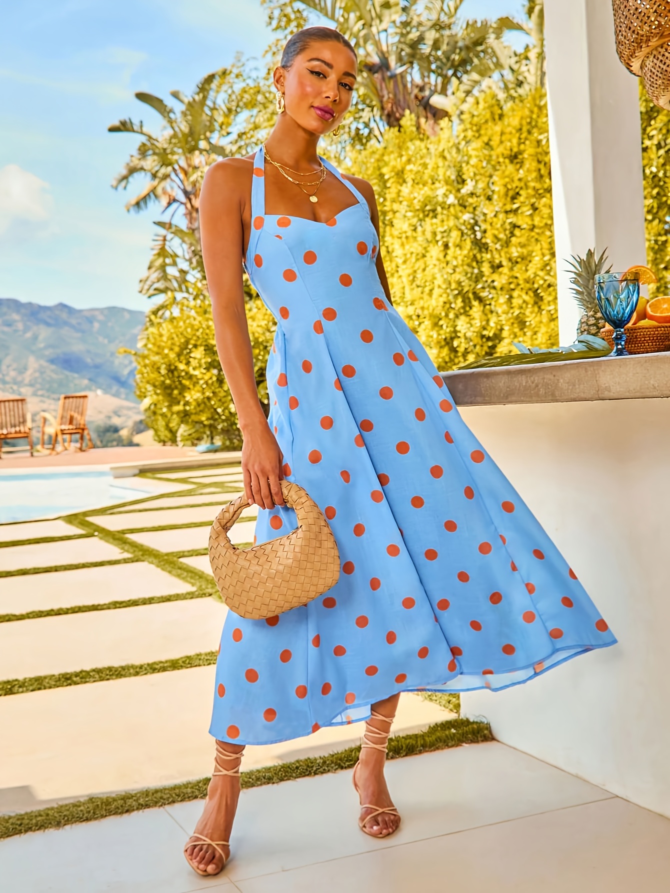 womens long casual dresses Women's Summer Solid Color Round Neck Sleeveless Dress, Minimalist Maxi Dress Purple / XS V neck long skirt Vacation Dresses