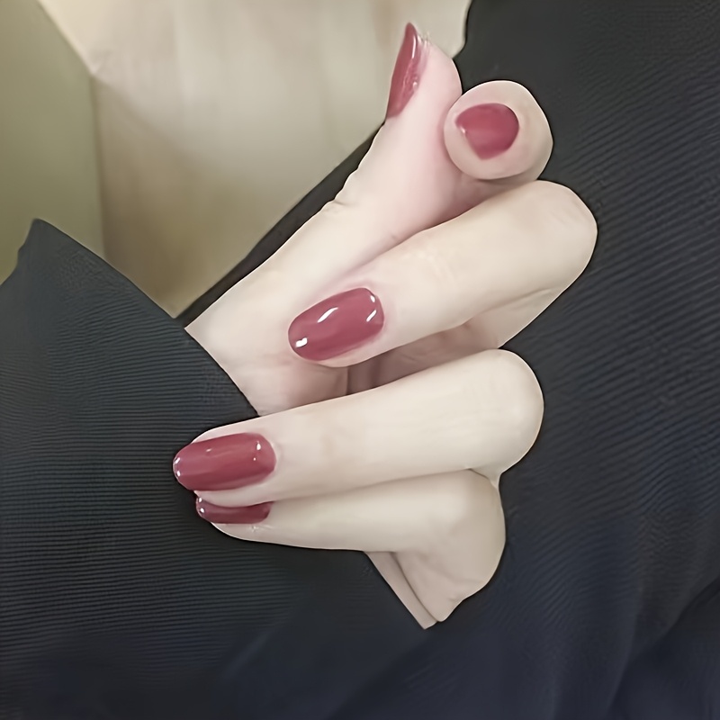 24pcs Of Women's Travel Wear Must-have Bean Sand Medium-long Wear Fake Nail Show Hand White Temperament Gentle Bean Paste Fake Nails