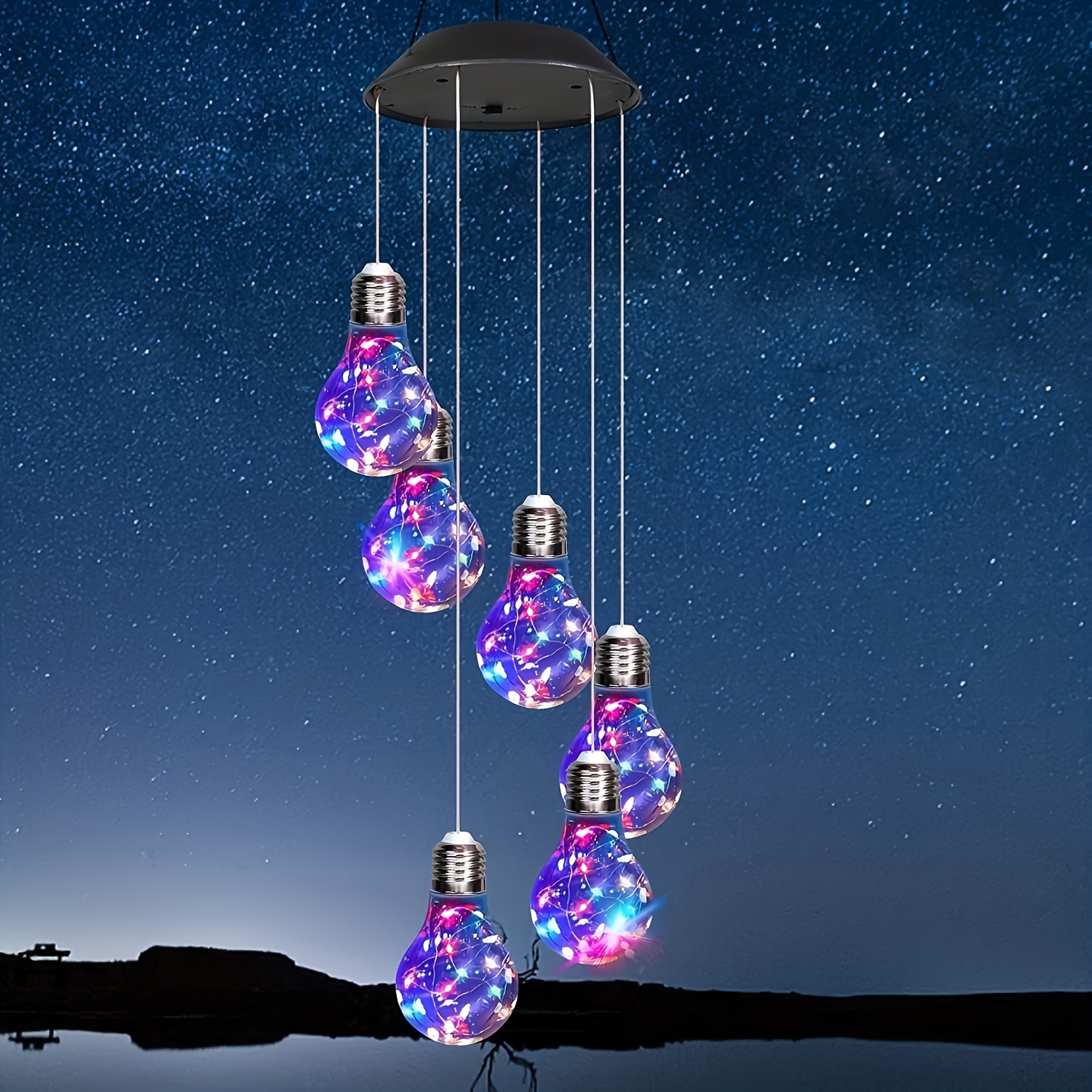 Solar Wind Chimes Solar Hummingbird Solar Lights Outdoor Color