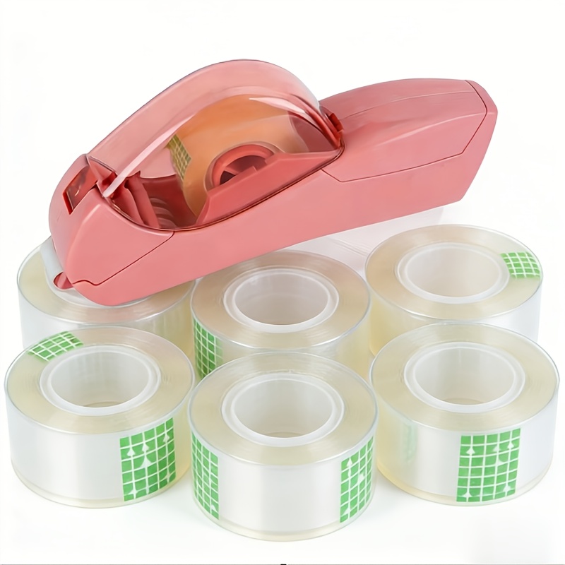 TEMU A Tape Dispenser Along With 6 Rolls Of Tape Is Ideal For Wrapping Gifts, , Preparing For School, Sending Packages, And Other Uses. A Handy And ,