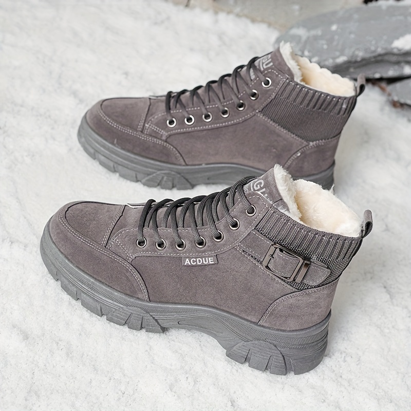 Hot Autumn Winter Fleece-lined Warm Women's Trendy Shoes Thick Sole Versatile 3 Colors Optional Work Casual Student Warm Boots, Women Shoes
