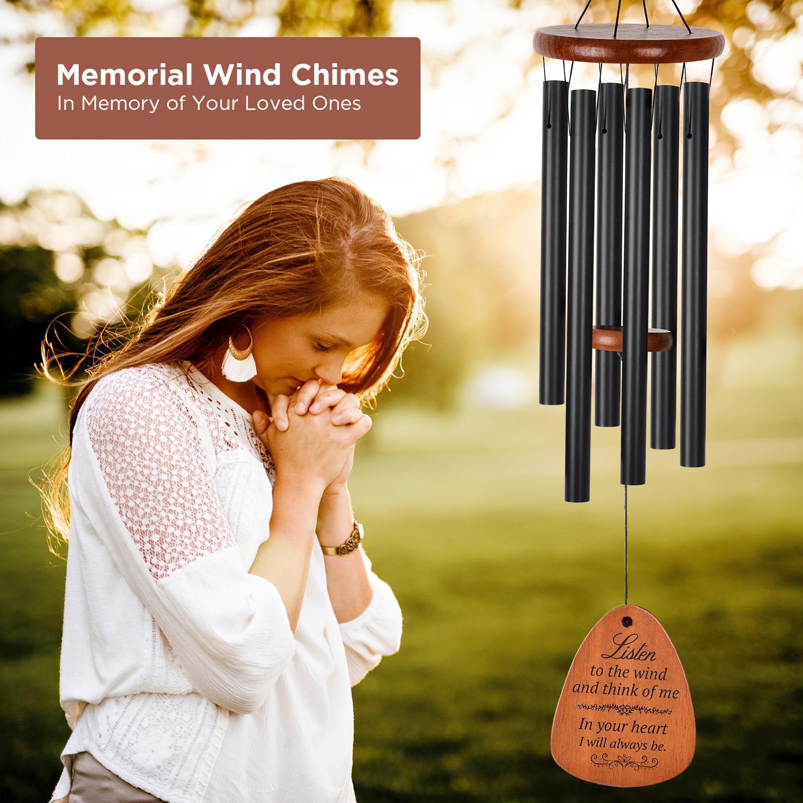 

Silent Memorial Wind Chime, 32-inch - Garden Decor & Outdoor Sympathy