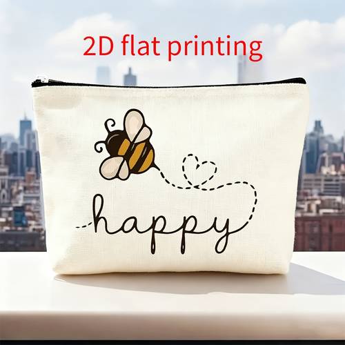 insect theme makeup design unisex 2d flat toiletry bag pencil case gift bag coin purse portable travel item organizer with secure zipper closure best gift for relatives