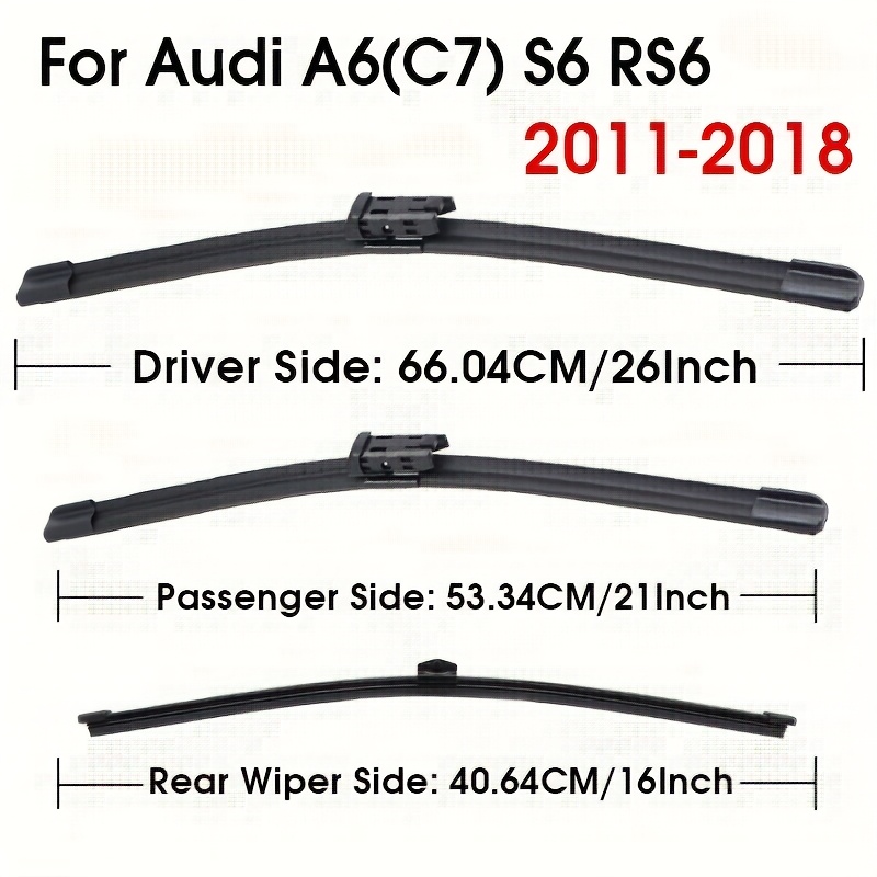 Lhd 26"+21"+16" Car Wiper Blade Windscreen Front Rear Wipers Blade Set For A6 (c7) S6 Rs6 2011 - 2018 Fit Push Button Arm Auto Car Additions Styling