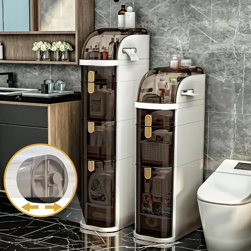 armário de armazenamento de 3/4 nível com de visualização - sem instalação requerida. organizador de casa de banho, cozinha, sala e quarto com design de . de armazenamento e durável. detalhes 1