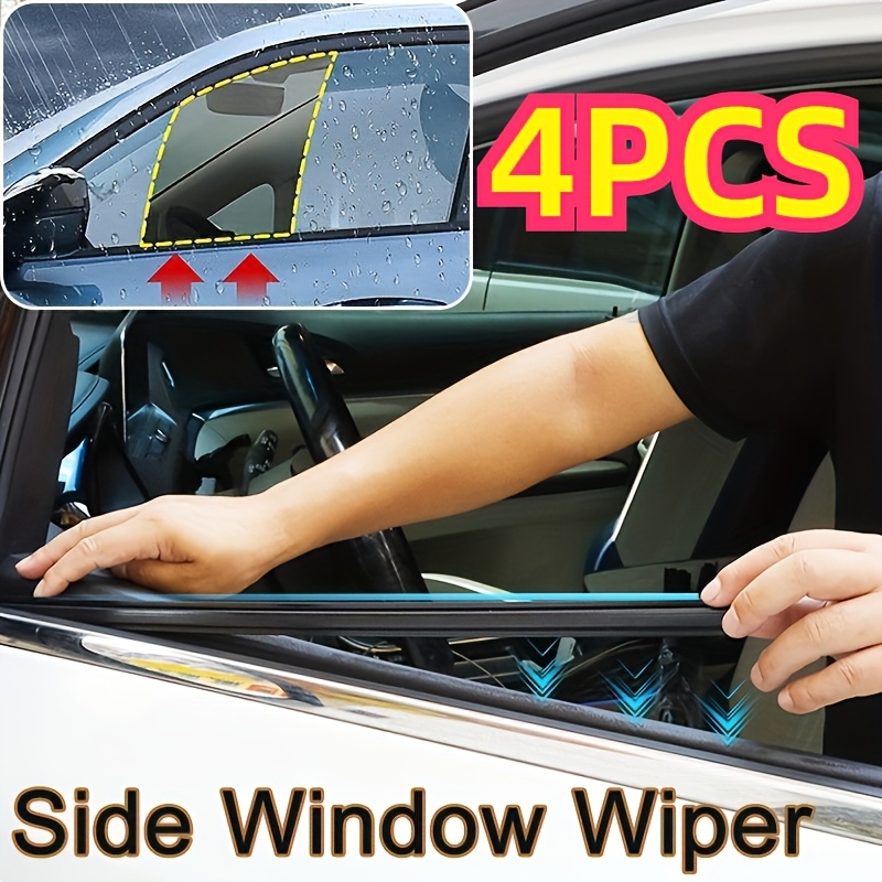 

4-pack Silicone Car Side Window Wipers - Left Side Snow & Dirt Removal, Clear Driver & , Weather-resistant Rubber Blades