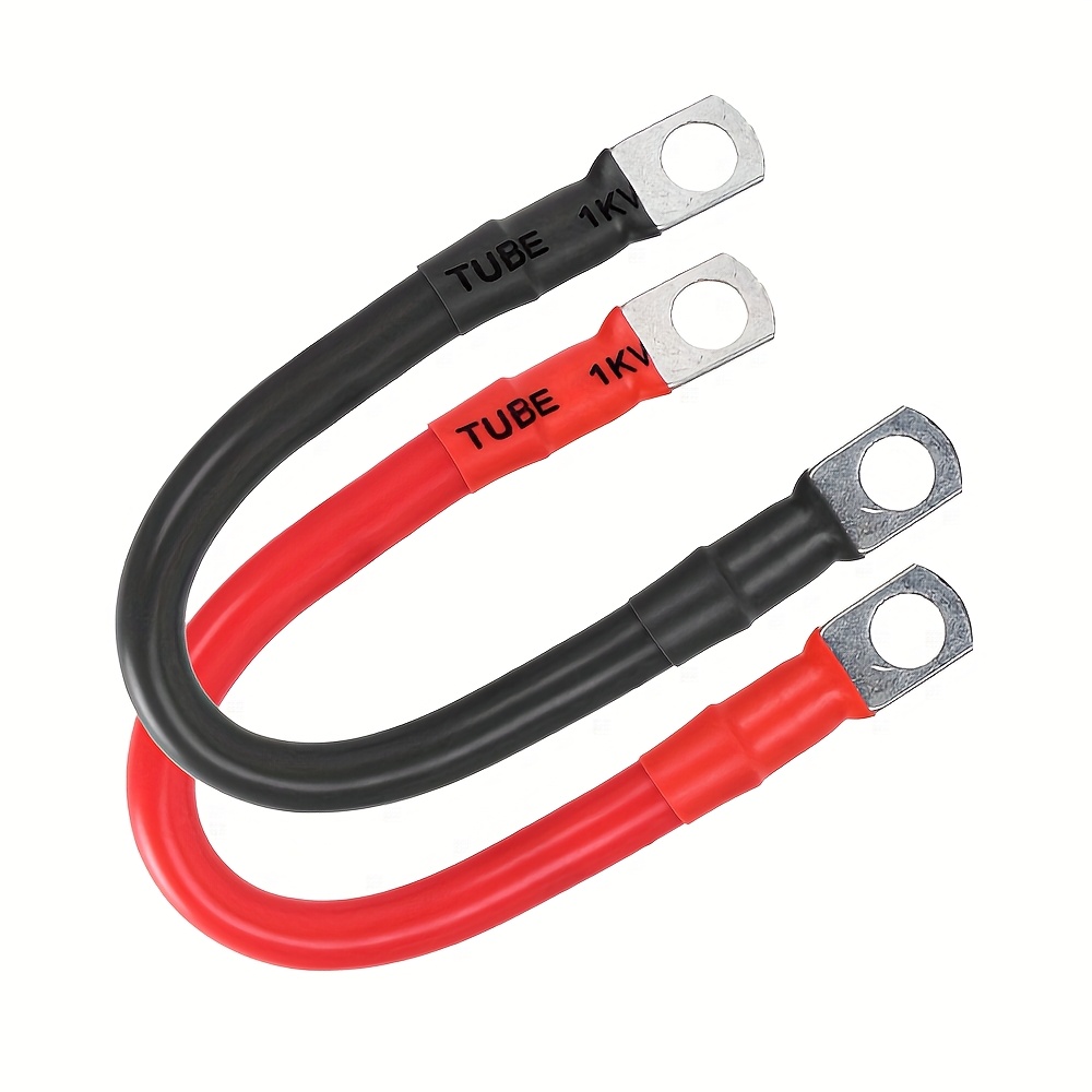 TEMU 2awg 30cm Battery Inverter Cable Group With Terminal Twisted Copper Wire Solar Connection Wire With Terminal Blocks Automotive Battery Connection Wire