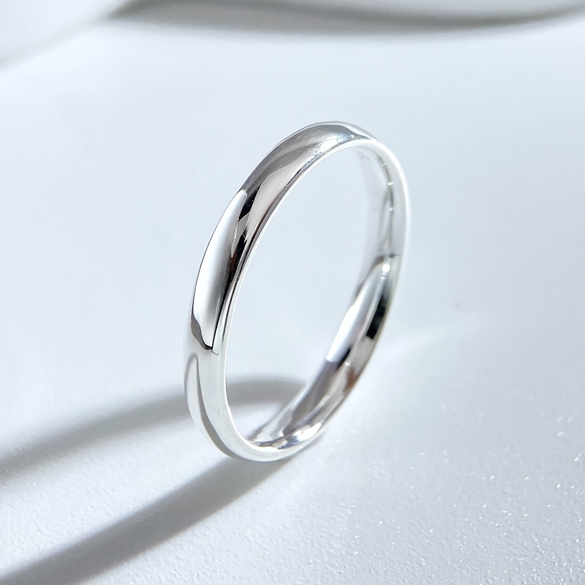 Women's 0.118inch Wide Plain Circle Ring, Engagement