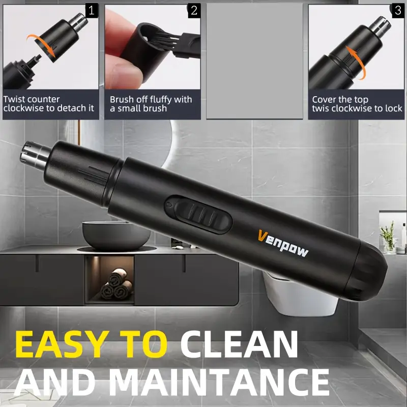electric nose hair trimmer with   usb rechargeable precision stainless steel   blade 360   trimming full   washable easy to clean battery powered personal care grooming tool for men women nose hair trimmer rechargeable Product details 11