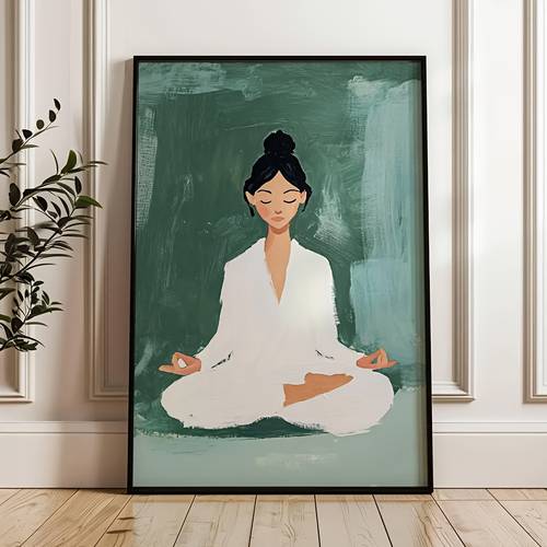a yoga meditation frameless canvas poster art deco painting bohemian female yoga art zen wall art deco gift frameless canvas poster suitable for living room bedroom art deco painting